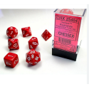Set de 7 dés Opaque Rouge/Blanc