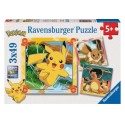 Puzzle 3x49 - Pikachu, Dracaufeu, Evoli