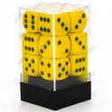 Set de 12 dés 6 OPAQUE Jaune/Noir