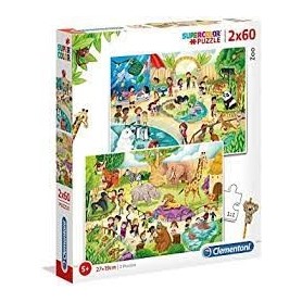 Puzzle 2 x 60 pièces - Au Zoo