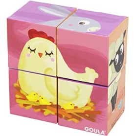 Puzzle 4 cubes Animaux de la Ferme - Maman et ses Petits / 4 Cubic puzzle